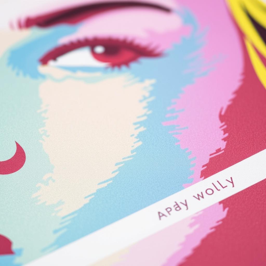 Close-up of high-quality Andy Warhol print reproduction showing detail and color quality