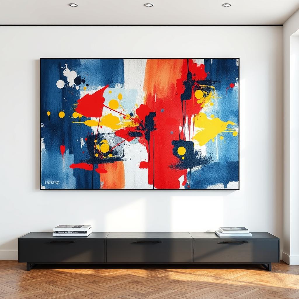 Abstract large wall art in vibrant colors