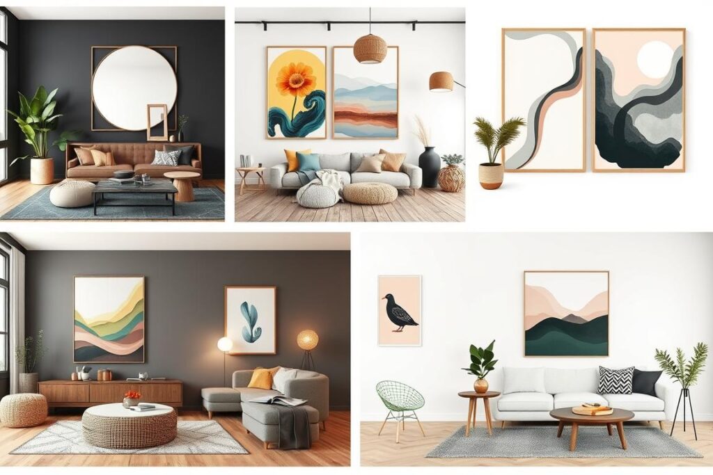 Interior design inspiration for large wall art placement