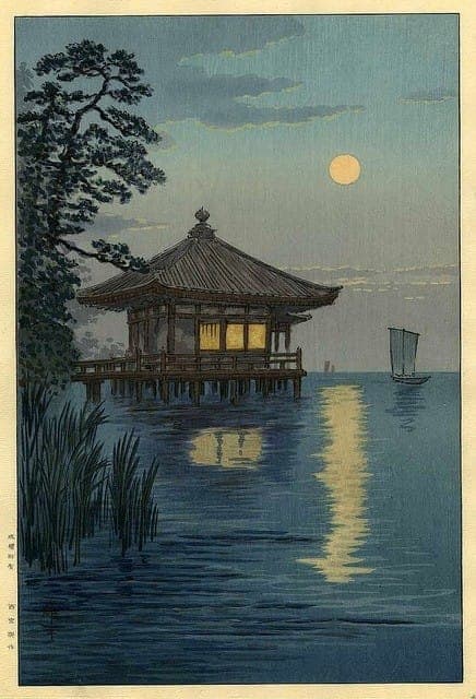 Ito Yuhan, Ukimido Shrine at Lake Biwa, 1930