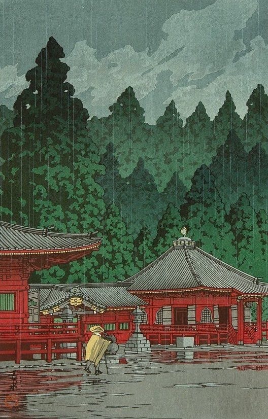 Kawase Hasui, Futatsu Hall, Nikko Gate, 1929