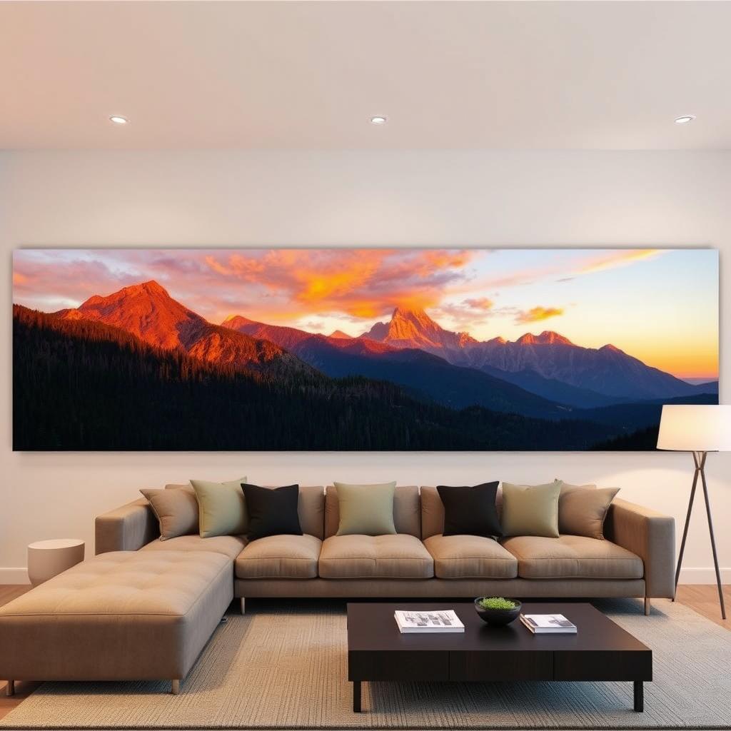 Nature-inspired large wall art featuring landscapes