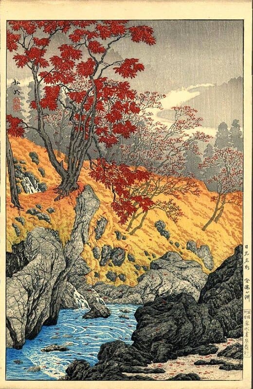 Shotei Takahashi, Gamman ga Fuchi in Nikko, 1929