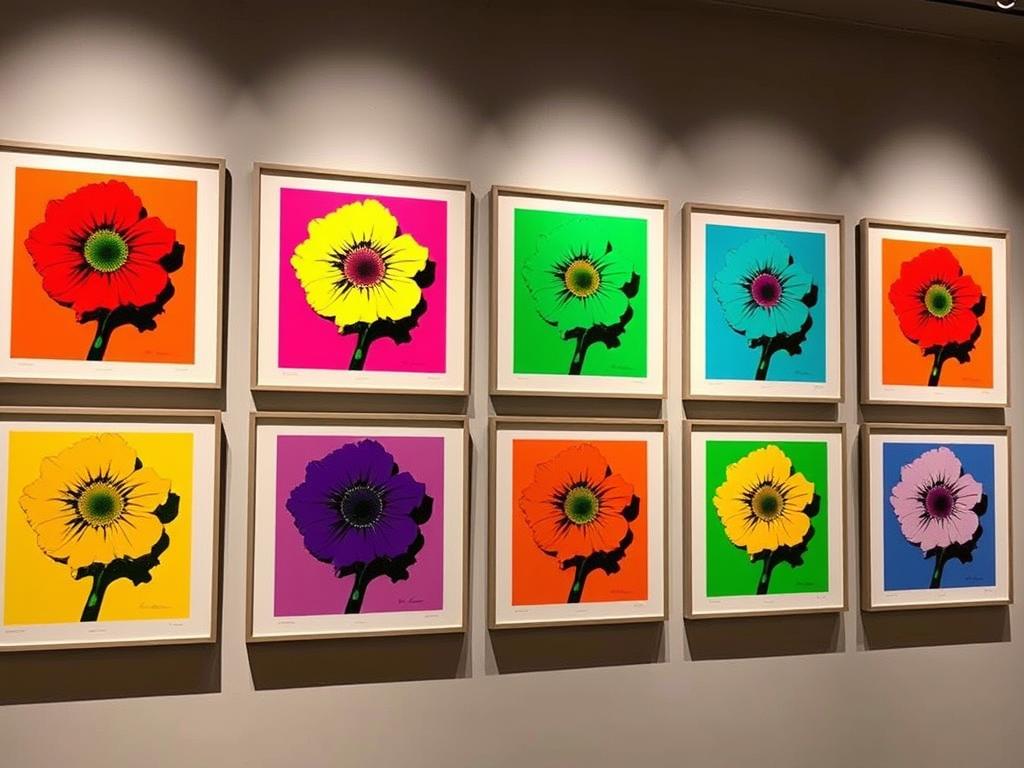 Andy Warhol Flowers prints series available at Poppins Shop