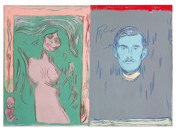 Andy Warhol Self-portrait With Skeleton Arm And Madonna After Edvard Munch