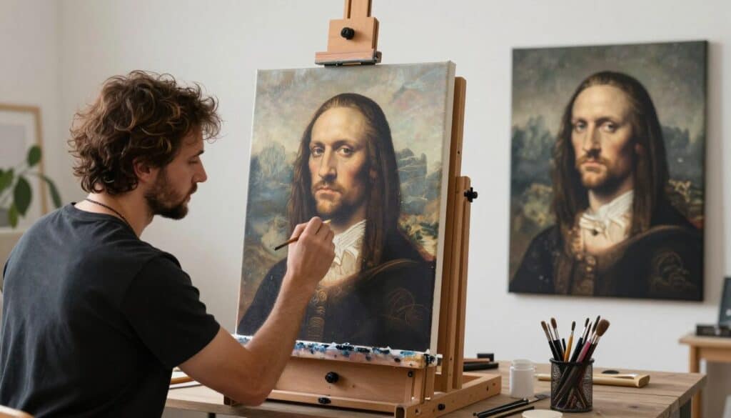 Transform Your Memories Into Stunning Canvas Prints 5 Artist recreating famous artwork as a custom canvas print