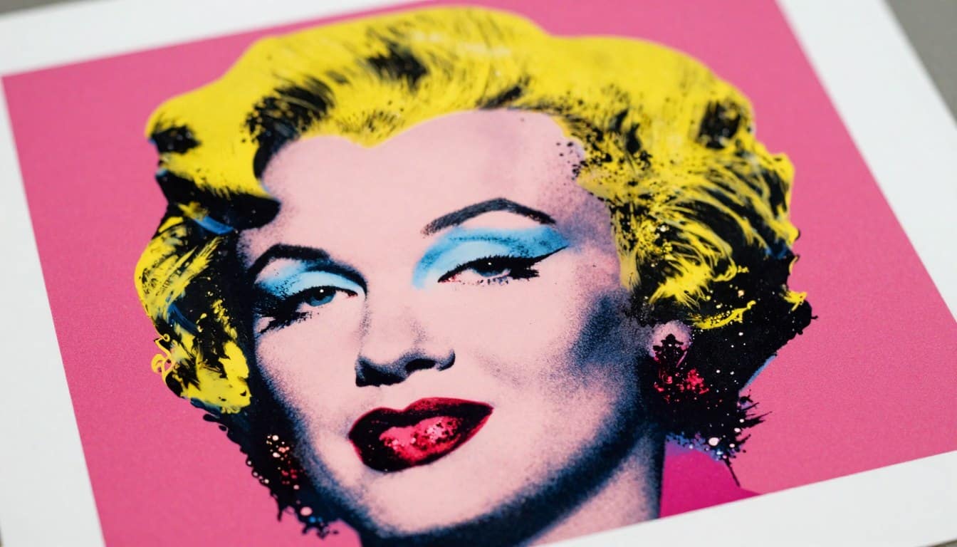 Close-up of high-quality andy warhol print showing vibrant colors and detailed reproduction