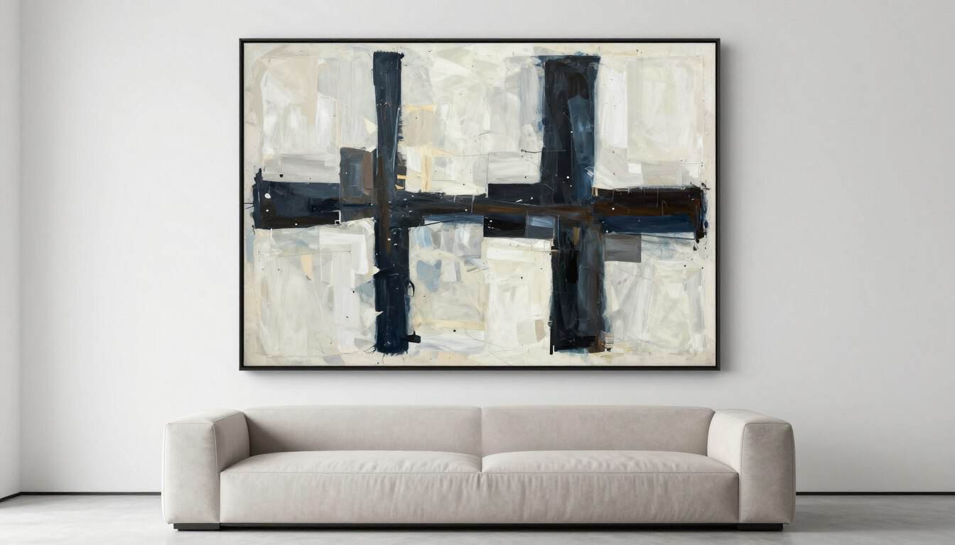 Inexpensive large wall art : Why Poppins Shop is the Best Kept Secret for High-End Wall Art in the USA 8 Oversized wall art serving as focal point in minimalist room