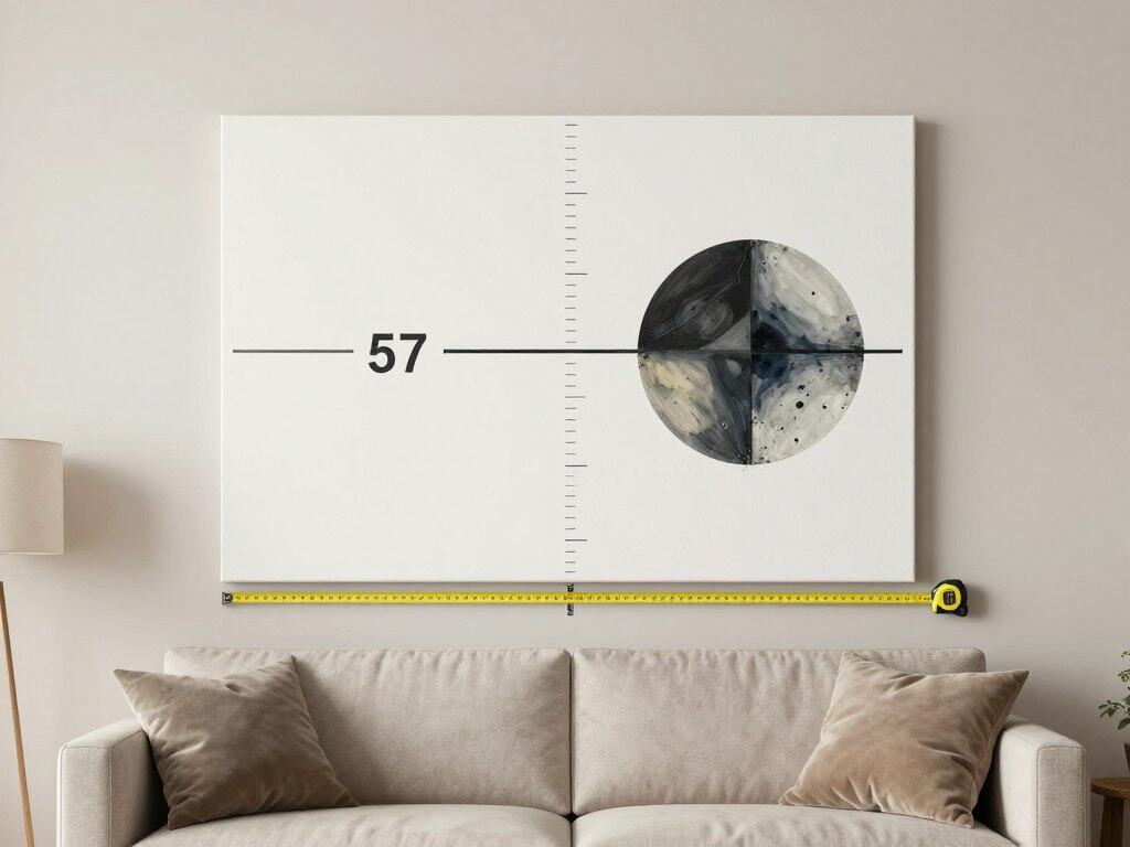 Inexpensive large wall art : Why Poppins Shop is the Best Kept Secret for High-End Wall Art in the USA 15 Properly hung large wall art at correct height above sofa