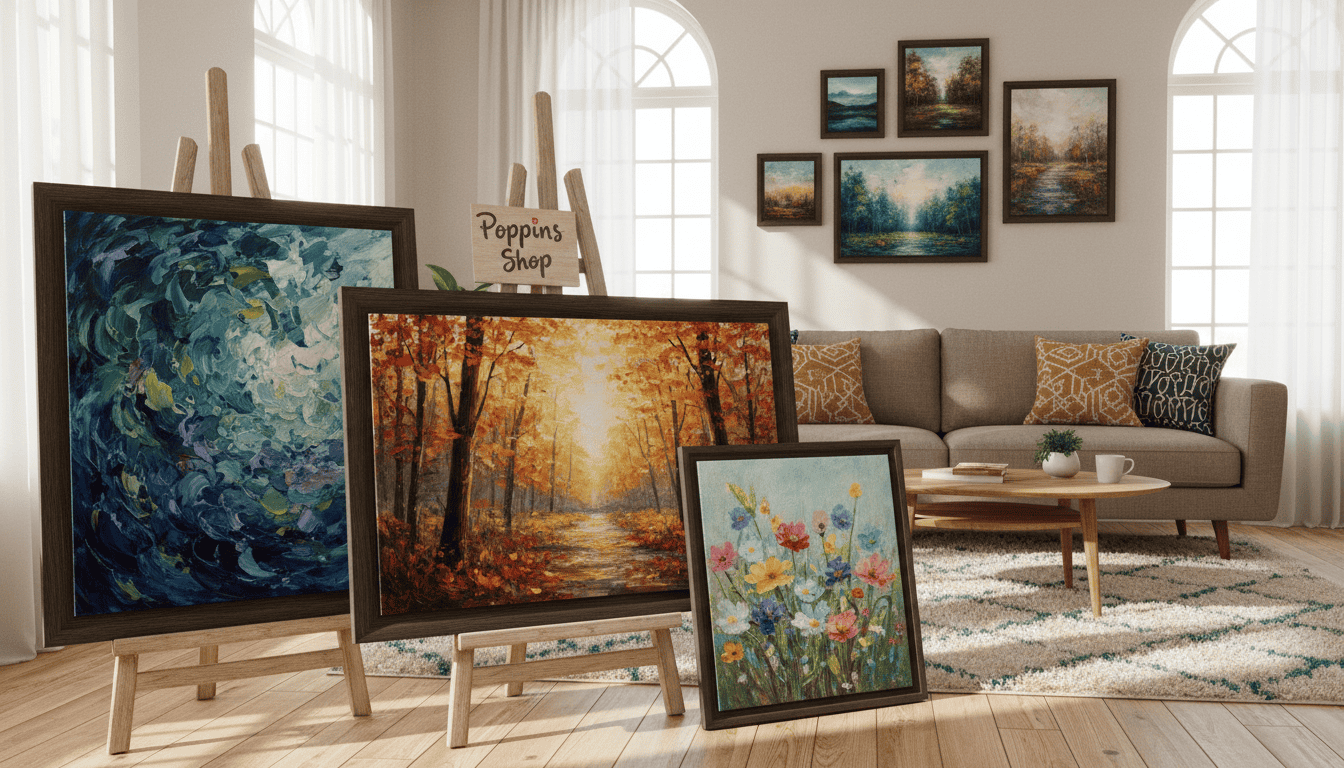 Elegant canvas art displayed in a bright living room setting.