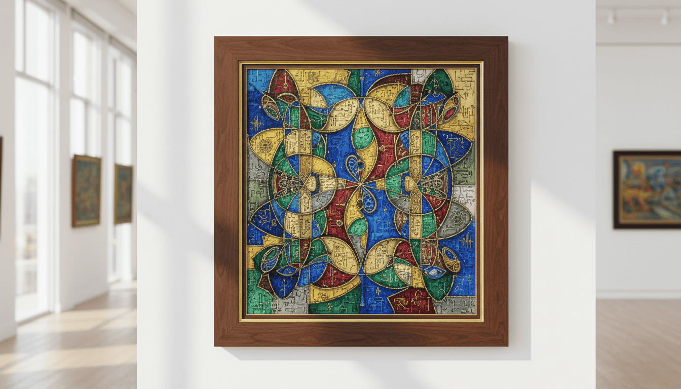 Colorful abstract stained glass-style canvas wall art for home decor.