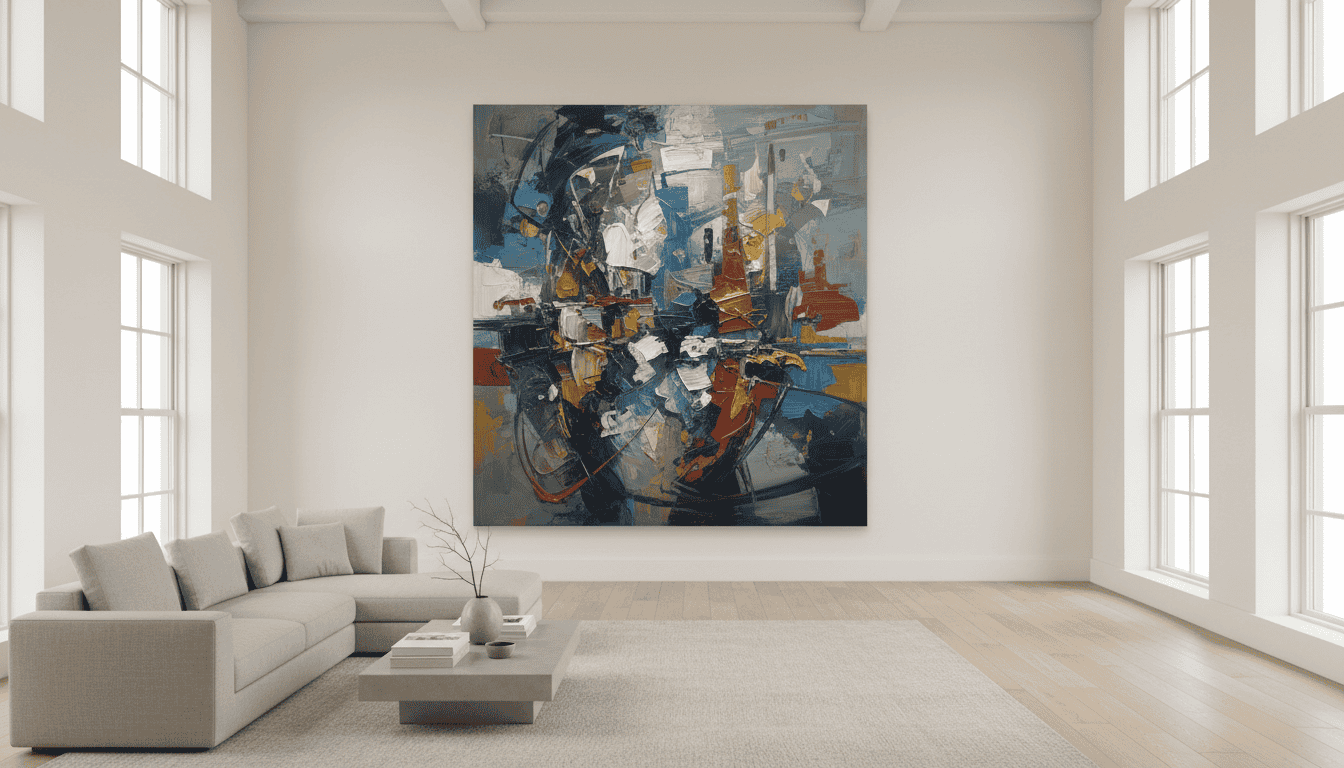 Elegant abstract wall art piece for modern American living rooms. Perfect for enhancing interior dec.