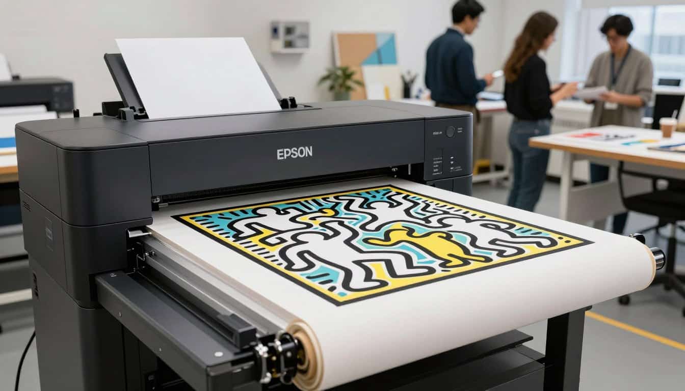 High-quality Keith Haring art reproduction printed with Epson printer at Poppins Shop.