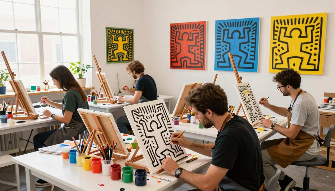 High-quality Keith Haring art reproduction workshop.