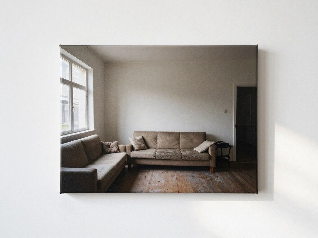 Cheap large wall art print showing glare and flat appearance