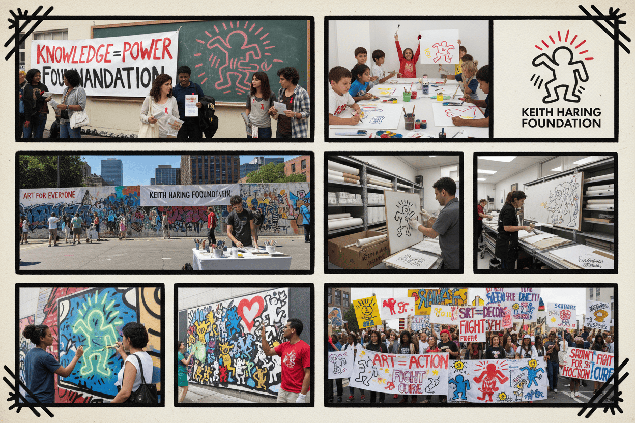Keith Haring Foundation logo and artwork display for art enthusiasts.
