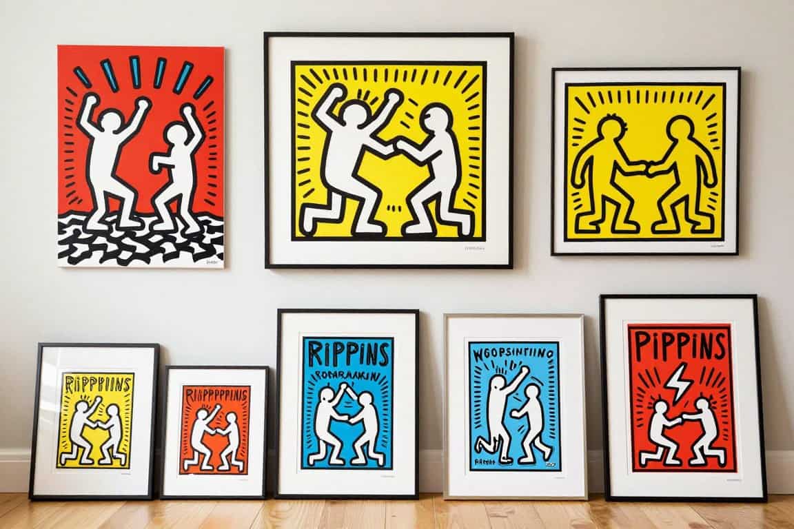 Vibrant Keith Haring pop art prints for modern home decor. Perfect for art lovers seeking museum-qua.