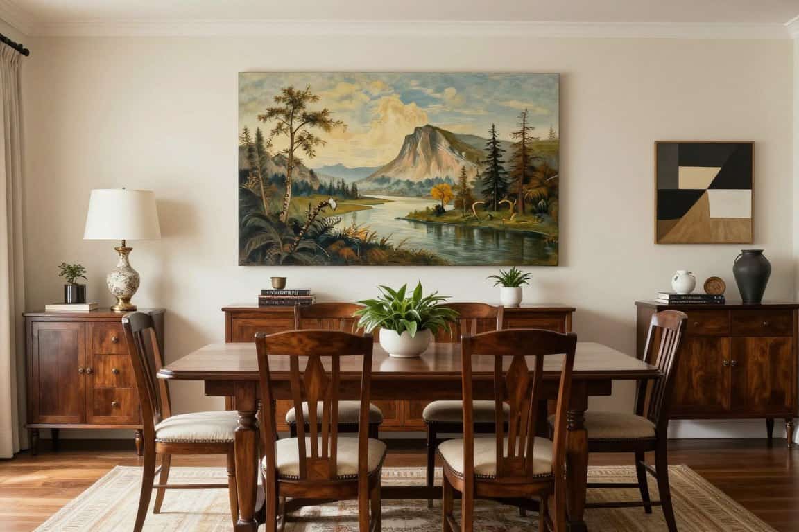 Large affordable wall art in traditional home setting