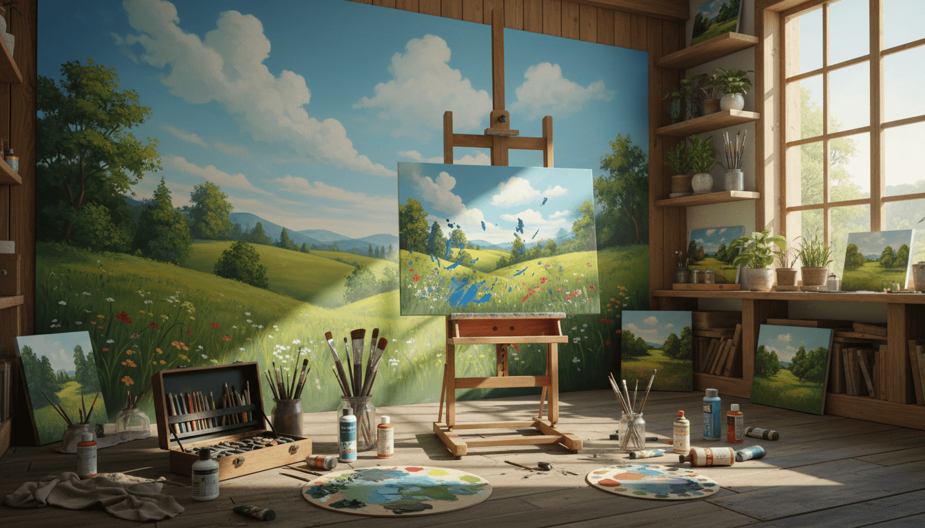 hand-painted wall art