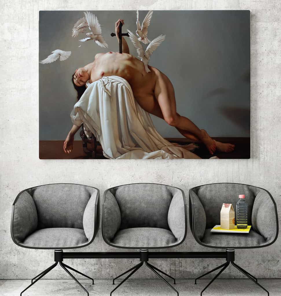 A mesmerizing contemporary baroque art scene - Roberto Ferri, Il Canto Della Vergine - The Song of the Virgin