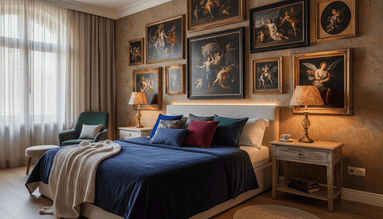 Moody bedroom art